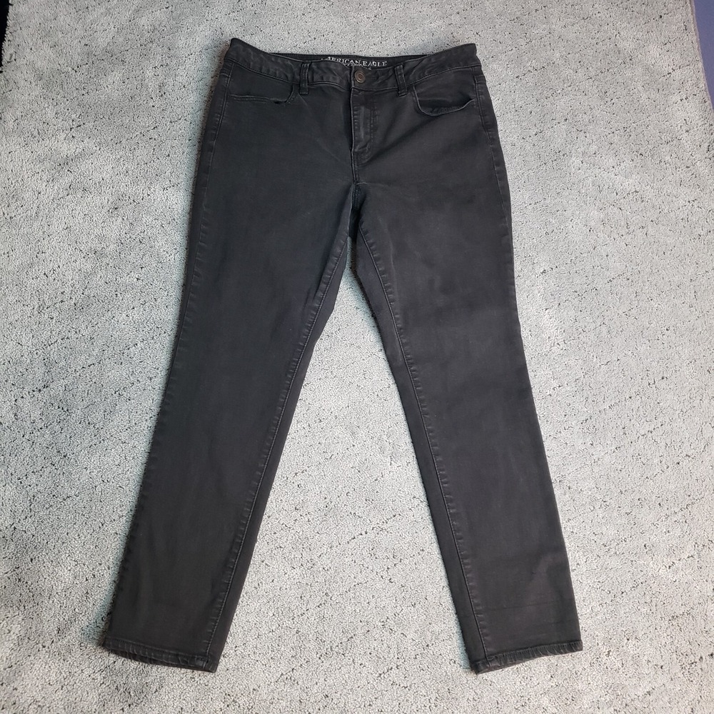American Eagle Jegging Jeans Womens 14S Black Hi Rise Super‎ Stretch Slimming
